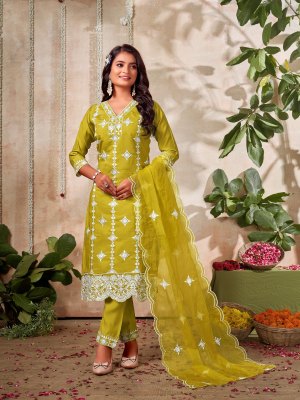 Dairy milk vol 1 by krishna trendz Roman silk embroidered readymade suit catalogue at affordable rate readymade suit catalogs