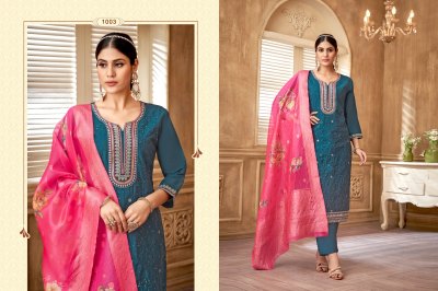 Daisy vol 5 by khusi fashion roman silk embroidered readymade suit catalogue at low rate readymade suit catalogs