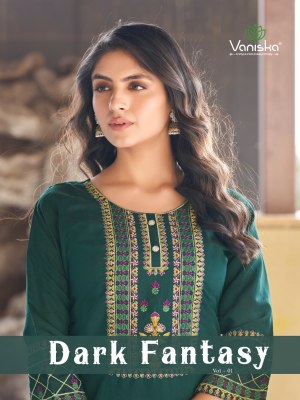 Dark fantasy vol 1 by Vaniska fancy embroidered fancy kurti catalogue at affordable rate colourpix