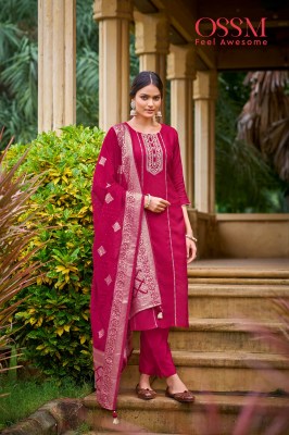 Dastoor by Ossm pure dola silk heavy embroidered unstitched dress material catalogue  salwar kameez catalogs