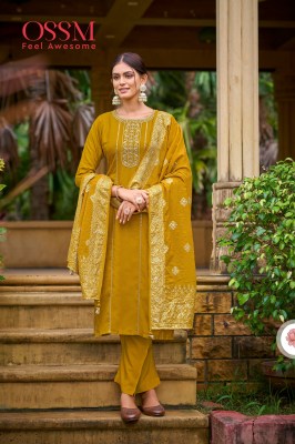 Dastoor by Ossm pure dola silk heavy embroidered unstitched dress material catalogue  salwar kameez catalogs