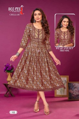 Dee Cee Chellam Long Gown Stylish Anarkali wholesale Kurti catalogue  kurtis catalogs