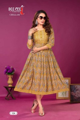 Dee Cee Chellam Long Gown Stylish Anarkali wholesale Kurti catalogue  kurtis catalogs