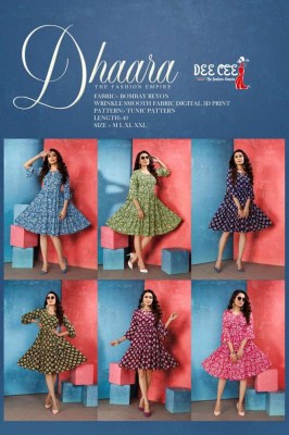 Dee Cee presents Dhaara bombay rayon short top tunic collection kurtis catalogs