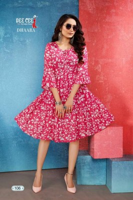 Dee Cee presents Dhaara bombay rayon short top tunic collection kurtis catalogs