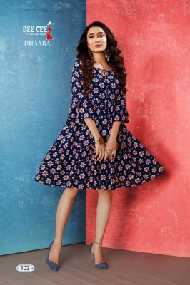 Dee Cee presents Dhaara bombay rayon short top tunic collection kurtis catalogs