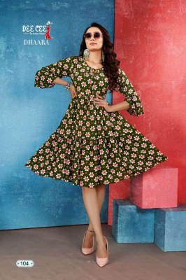 Dee Cee presents Dhaara bombay rayon short top tunic collection kurtis catalogs