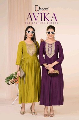 DeeCee Avika Barlin Flared Kurti Premium Embroidered Ethnic Wear for Wholesale Buyers wholesale catalogs