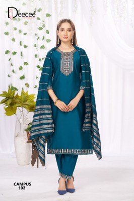 DeeCee Campus Vatican Plain Ethnic Suit Set with Sequence Neck Design, Embroidered Borders And Cotton Zari Dupatta Wholesale kurtis catalogs