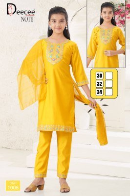 DeeCee Note Sequence Neck Kurti with Patti Sleeves, Embroidery Bottom And Cotton Zari Dupatta Wholesale wholesale catalogs