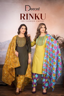 DeeCee Rinku Designer Vatican Embroidered Patiala Suit Computer Embroidery Neck Sleeve Border Full Cotton Print Patiala And Dupatta Wholesale Dee cee