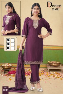 DeeCee Venue Women’s Vatican Fabric Kurti Set with Embroidered Bottom And Cotton Zari Dupatta Wholesale  wholesale catalogs