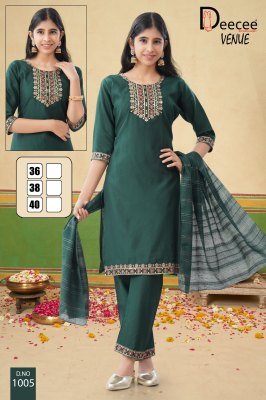 DeeCee Venue Women’s Vatican Fabric Kurti Set with Embroidered Bottom And Cotton Zari Dupatta Wholesale  kurtis catalogs