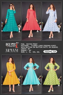 Deecee by Armani flared long feeding kurti catalogue at amaviexpo kurtis catalogs