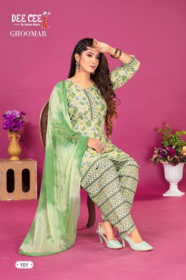 Deecee by Ghoomar double tie pattern printed readymade salwar suit catalogue at affordable rate readymade suit catalogs