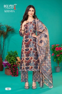 Deecee by Krisha printed cotton fabric readymade kurti pant and dupatta catalogue at low rate readymade suit catalogs