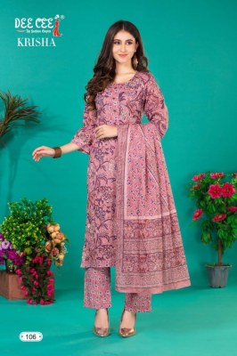 Deecee by Krisha printed cotton fabric readymade kurti pant and dupatta catalogue at low rate readymade suit catalogs