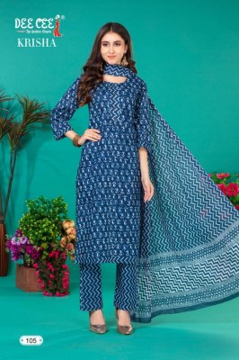 Deecee by Krisha printed cotton fabric readymade kurti pant and dupatta catalogue at low rate readymade suit catalogs