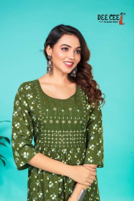 Deecee by Marina heavy reyon stylish sequence work printed kurti catalogue at wholesale price,   kurtis catalogs