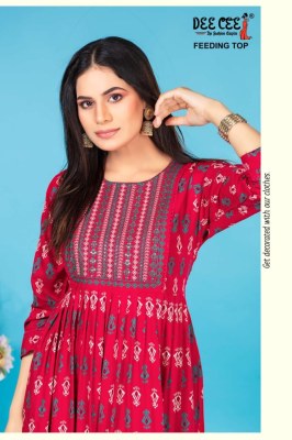 Deecee by Misty reyon printed flared embroidered kurti catalogue at wholesale price  kurtis catalogs