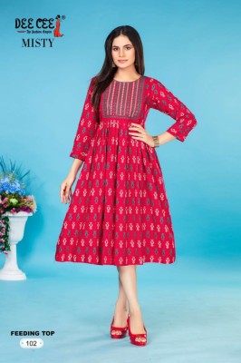 Deecee by Misty reyon printed flared embroidered kurti catalogue at wholesale price  kurtis catalogs