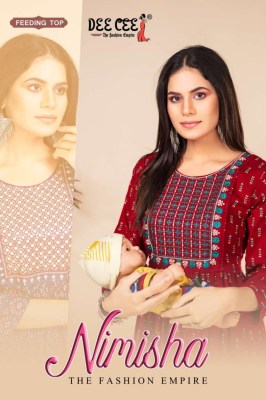 Deecee by Nimisha flared long feeding embroidered kurti catalogue at affordable rate Dee cee