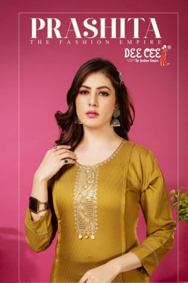 Deecee by Prashita a line long dori sequence embroidered kurti catalogue at affordable rate Dee cee