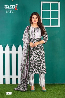 Deecee by Satvi cotton cambric straight fancy kurti pant and dupatta catalogue at low rate readymade suit catalogs