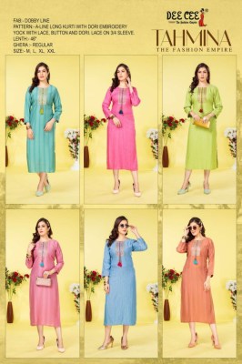 Deecee by Tahmina fancy dori embroidered A line kurti catalogue at wholesale price kurtis catalogs