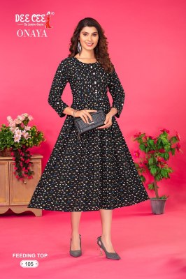 Deecee by onaya flared long feeding kurti button Patti catalogue at low rate  kurtis catalogs