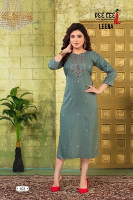 Deecee from the fashion empire by Leena heavy A line embroidered kurti catalogue at wholesale price kurtis catalogs