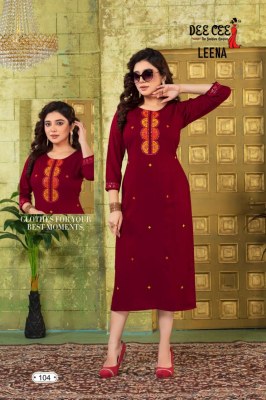 Deecee from the fashion empire by Leena heavy A line embroidered kurti catalogue at wholesale price kurtis catalogs