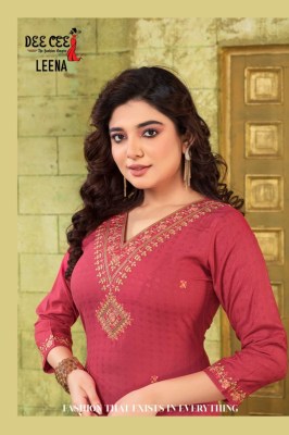 Deecee from the fashion empire by Leena heavy A line embroidered kurti catalogue at wholesale price kurtis catalogs