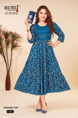 Deecee present Gurnish heavy reyon print sequence work kurti catalogue at low rate  kurtis catalogs