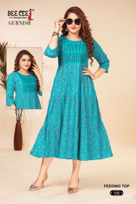 Deecee present Gurnish heavy reyon print sequence work kurti catalogue at low rate  kurtis catalogs