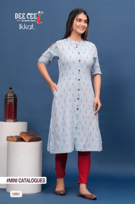 Deecee present Ikkat exclusive A line cotton dayed kurti with pocket catalog at low rate kurtis catalogs