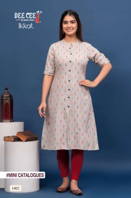 Deecee present Ikkat exclusive A line cotton dayed kurti with pocket catalog at low rate kurtis catalogs