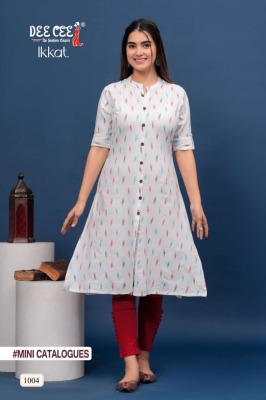 Deecee present Ikkat exclusive A line cotton dayed kurti with pocket catalog at low rate kurtis catalogs