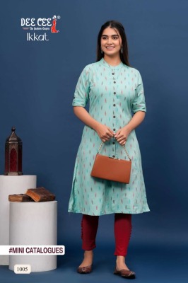 Deecee present Ikkat exclusive A line cotton dayed kurti with pocket catalog at low rate kurtis catalogs