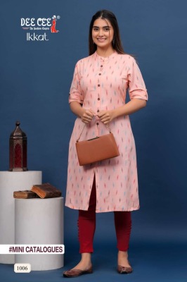 Deecee present Ikkat exclusive A line cotton dayed kurti with pocket catalog at low rate kurtis catalogs