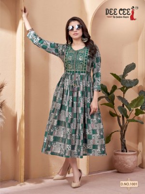 Deecee present Marlena designer heavy chanderi printed with embroidered kurti catalogue at low rate kurtis catalogs