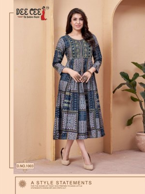 Deecee present Marlena designer heavy chanderi printed with embroidered kurti catalogue at low rate kurtis catalogs