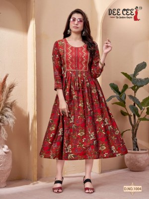 Deecee present Marlena designer heavy chanderi printed with embroidered kurti catalogue at low rate kurtis catalogs