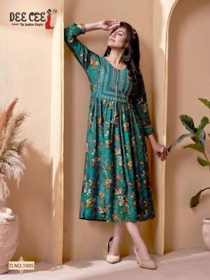 Deecee present Marlena designer heavy chanderi printed with embroidered kurti catalogue at low rate kurtis catalogs