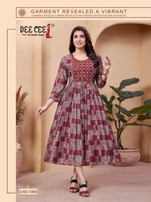 Deecee present Marlena designer heavy chanderi printed with embroidered kurti catalogue at low rate kurtis catalogs