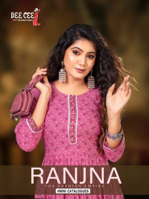 Deecee present Ranjna reyon floral embroidered kurti catalogue at wholesale price Dee cee