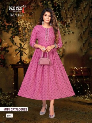 Deecee present Ranjna reyon floral embroidered kurti catalogue at wholesale price kurtis catalogs