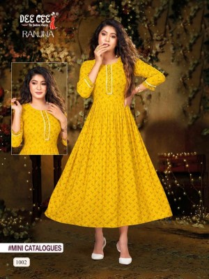 Deecee present Ranjna reyon floral embroidered kurti catalogue at wholesale price kurtis catalogs