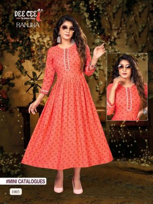 Deecee present Ranjna reyon floral embroidered kurti catalogue at wholesale price kurtis catalogs