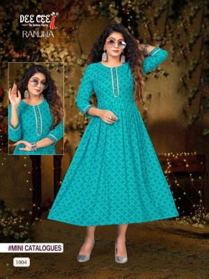 Deecee present Ranjna reyon floral embroidered kurti catalogue at wholesale price kurtis catalogs